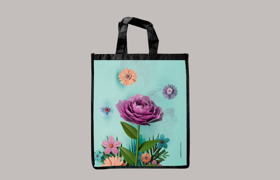 Πολυεστερικές τσάντες σχέδιο BOUQUET 30X35+10