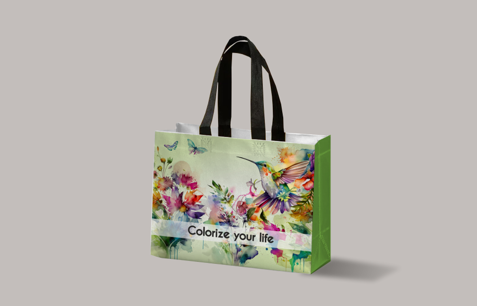 Τσάντες NonWoven Laminate σχέδιο COLORIZE 22X28+10