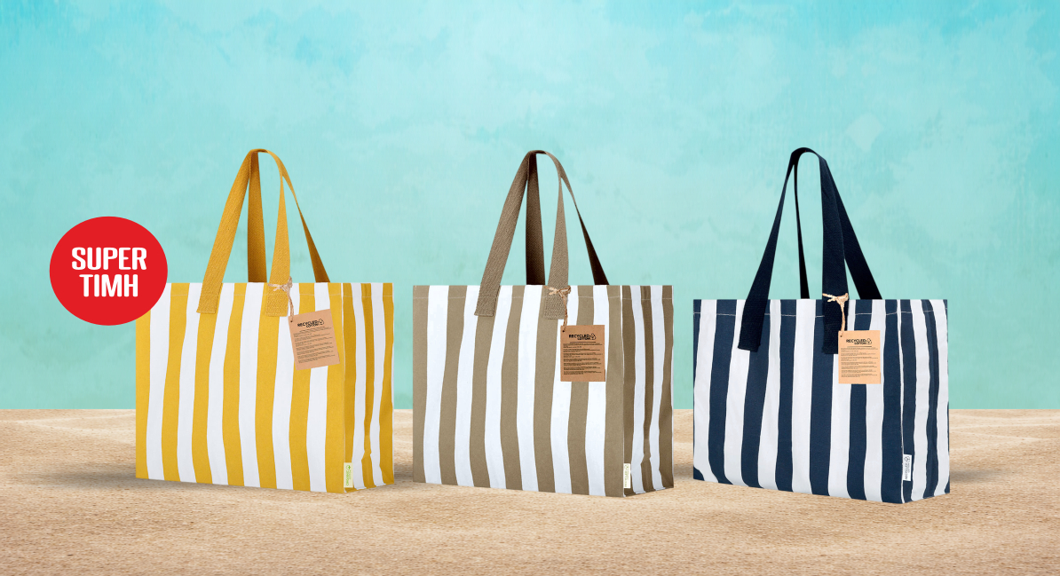 Τσάντες παραλίας βαμβακερή σχέδιο ARTEMIS 45Χ36+19 πιέτα