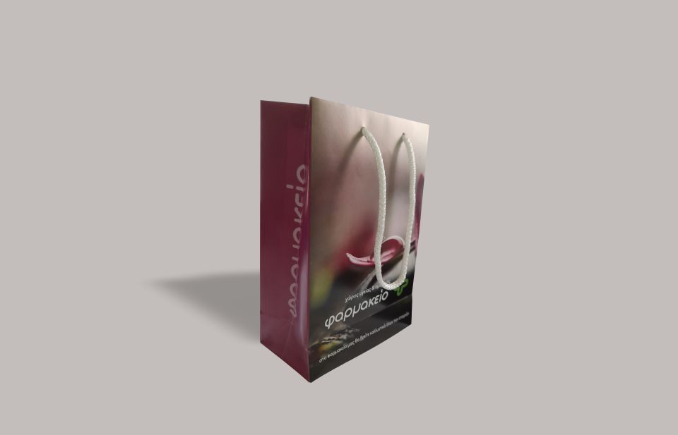 Χάρτινες τσάντες κορδόνι ανώνυμες Cosmetic 18X25+8