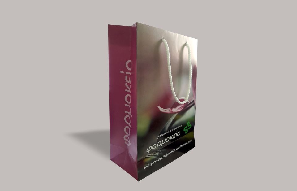 Χάρτινες τσάντες κορδόνι ανώνυμες Cosmetic 24X31+10