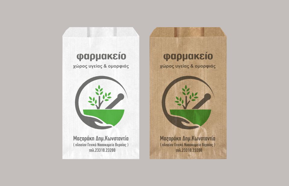 Χαρτοσακούλες λευκές ή καφέ κράφτ επώνυμες 20Χ32+13*